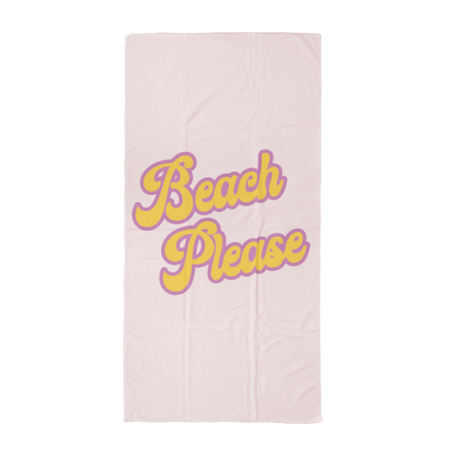 Beach Please Beach Towel | Hen Do Beach Towel For Her, Bitch Please Pun In Groovy Seventies Font