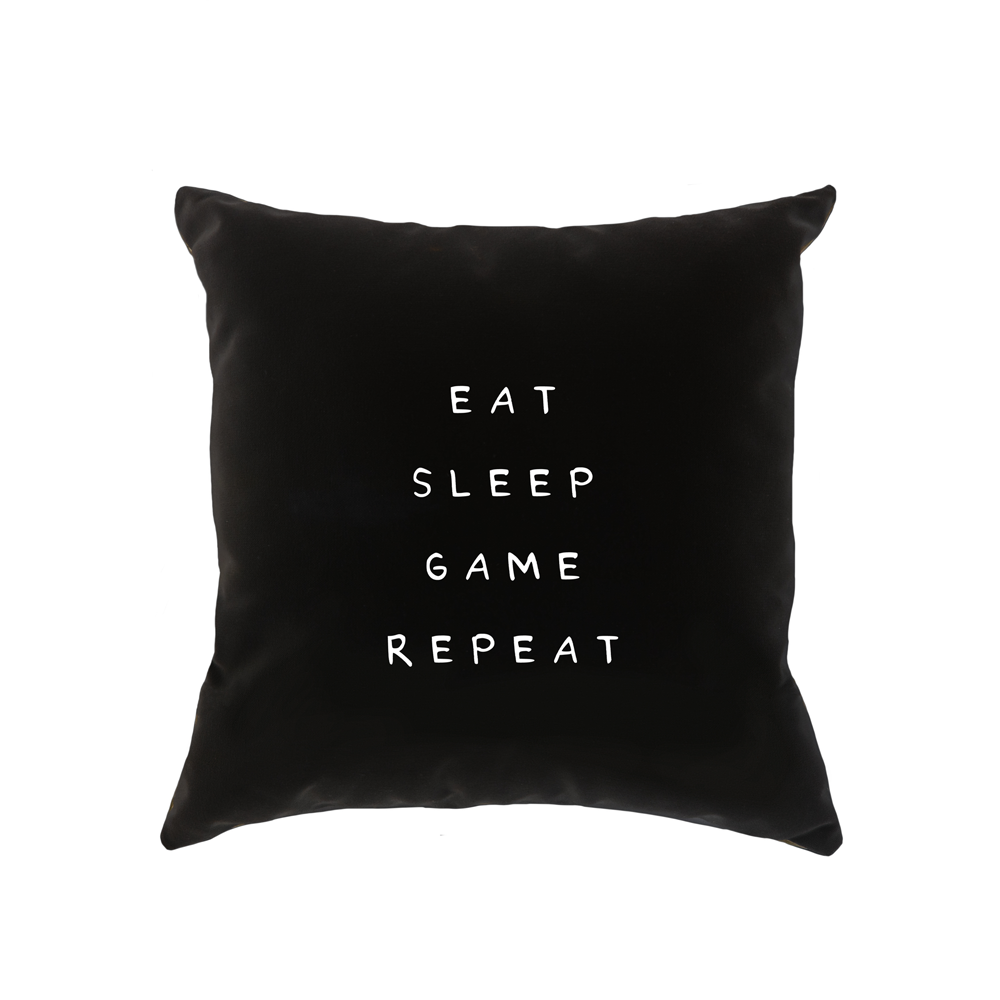 Eat Sleep Game Repeat Cushion Funny Gamer Cushion For Games Room