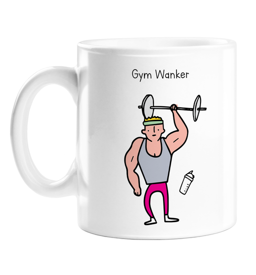 Gym Wanker Mug | Rude, Funny Gift For Gym Goer, Weight Lifter, Gym Enthusiast, Muscle Head, Gains