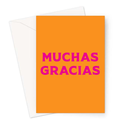 Muchas Gracias Greeting Card | Brightly Coloured Thank You Card, Spanish Thanks, Gratitude, Pop Art