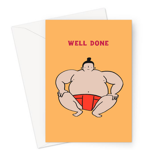 Sumo Wrestler Well Done Greeting Card | Sumo Wrestler Congratulations Card, Exams, Graduation, Passed Driving Test, New Job