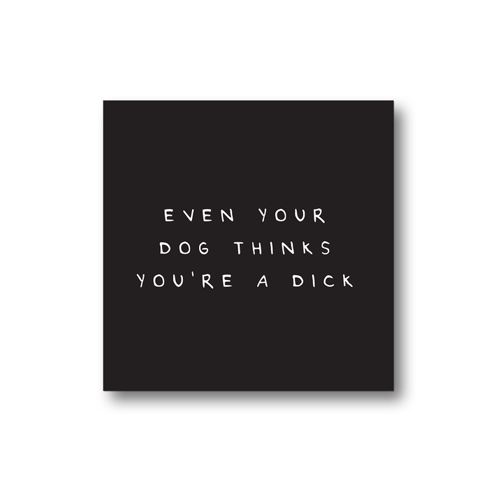 Even Your Dog Thinks You're A Dick Magnet | Funny, Rude Fridge Magnet, Funny Gift For Dog Lover, Dog Owner, Black And White, Monochrome, Profanity