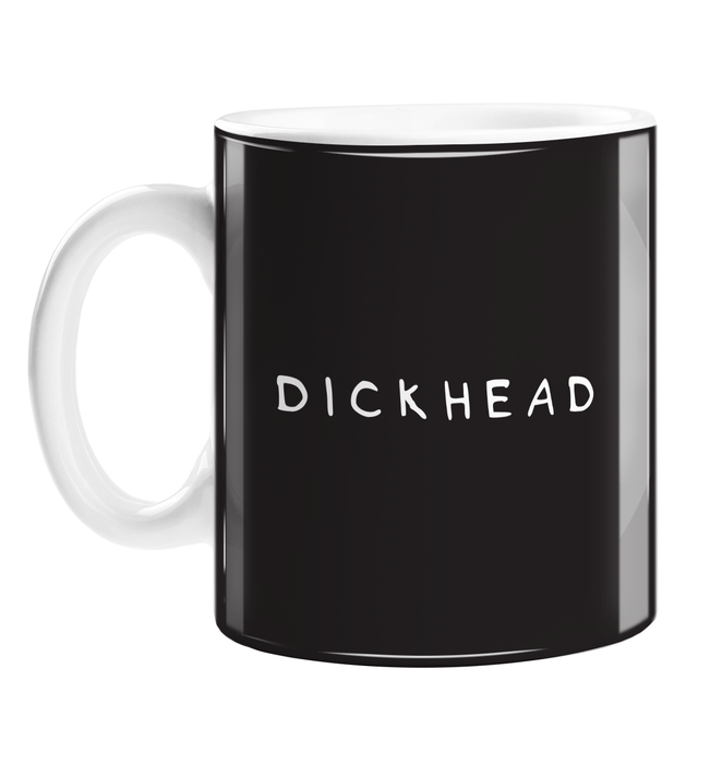 Dickhead Mug | Rude, Offensive Gift For Coworker, Friend, Brother, Sister, Partner, Boyfriend, Girlfriend, Swear Word Mug, Monochrome
