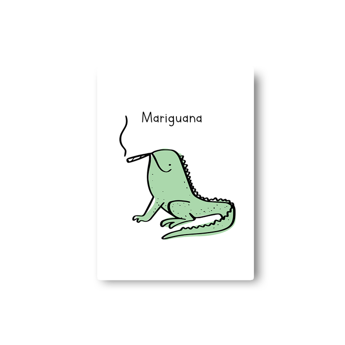 Mariguana Sticker | Weed Pun Gift For Stoners, Weed Smokers, Stoner Iguana Doodle, Cannabis, Marijuana, Hash, Ganja, Pot, Dope