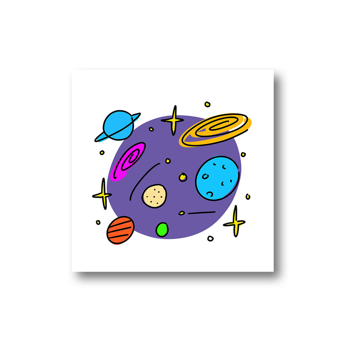 Space Print Fridge Magnet | Outer Space Pattern Kitchen Magnet, Milkyway, Galaxy, Earth, Neptune, Mars, Venus, Planets, Stars, Astronomy