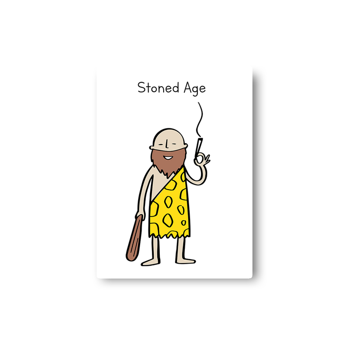 Stoned Age Doodle Sticker | Weed Pun Gift For Stoners, Weed Smokers, Stoner Cave Man Doodle, Cannabis, Marijuana, Ganja, Hash, Dope, Pot