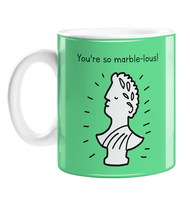 You're So Marble-lous! Mug | Funny Marble Statue Pun 27th Anniversary Gift For Husband Or Wife, Greek Marble Statue, Twenty Seven Years Married