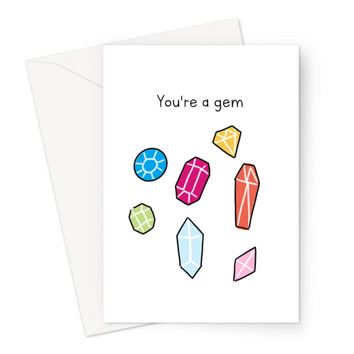 You're A Gem Greeting Card | Emerald, Fifty Fifth Anniversary Card For Husband, Wife, You're The Best Card For Friend, Gemstones