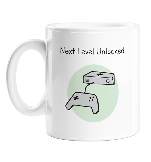 Next Level Unlocked Mug | Funny Gaming Pun Birthday Gift For Gamer, Games Control And Console, Another Year Older, Level Up