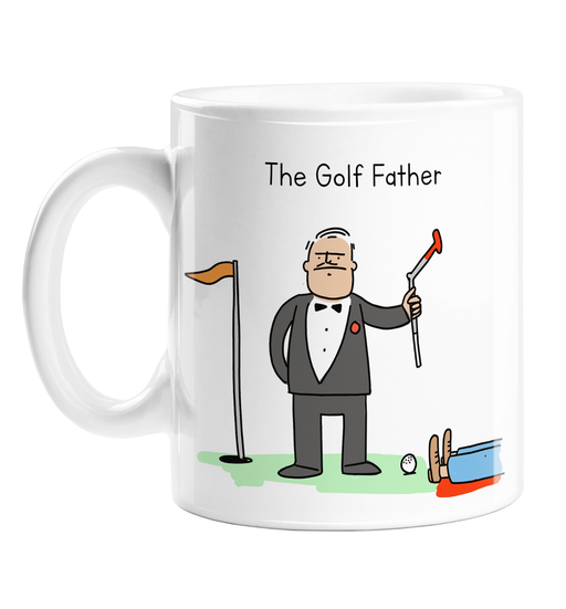 The Golf Father Mug | Funny Godfather Golf Pun Mug, Gift For Golfer, The Godfather Fan, Gangster Golfer, PGA, Grand Slam, Ace, Par, Birdie, US Open