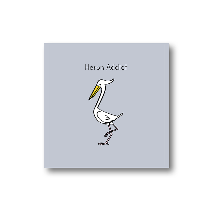 Heron Addict Magnet | Pun Gift For Twitchers, Bird Watcher, Nature Enthusiast, Ornithology, Birdwatching