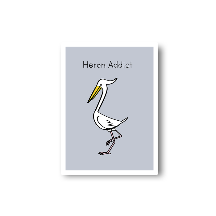 Heron Addict Sticker | Gift For Twitchers, Bird Watcher, Nature Enthusiast, Ornithology, Birdwatching