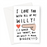 I Love You With All Of My Willy Greeting Card