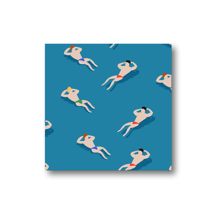 Bathing Men Magnet | Swimming Men Fridge Magnet, Men In Speedos Fridge Magnet, LGBT Fridge Magnet, Art Deco, Retro