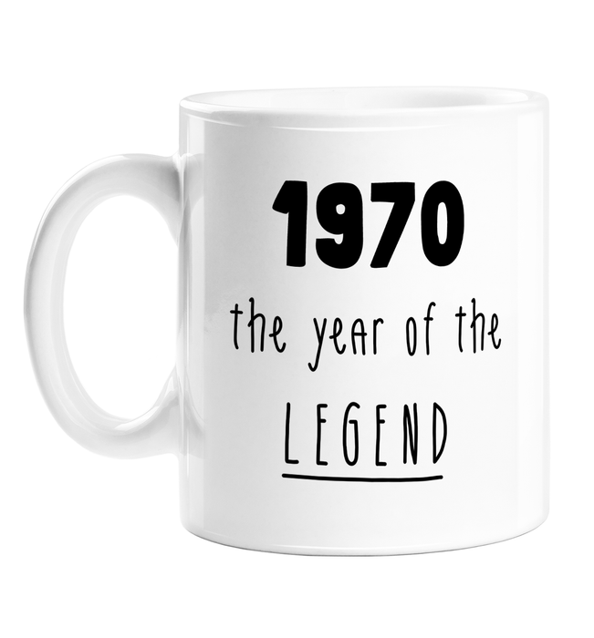 1970 The Year Of The Legend Mug | Complimentary Birthday Gift For Friend, Brother, Sister, Mum, Dad, Born In The Seventies, 70s, Birth Year Mug