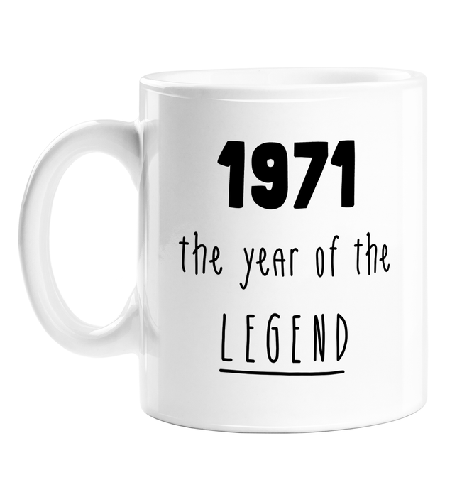 1971 The Year Of The Legend Mug | Complimentary Birthday Gift For Friend, Brother, Sister, Mum, Dad, Born In The Seventies, 70s, Birth Year Mug