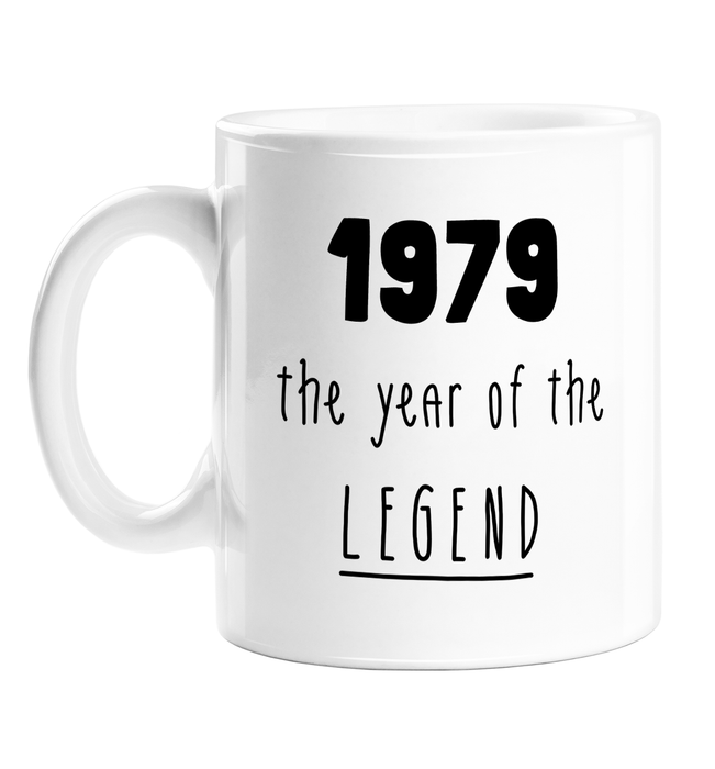 1979 The Year Of The Legend Mug | Complimentary Birthday Gift For Friend, Brother, Sister, Mum, Dad, Born In The Seventies, 70s, Birth Year Mug