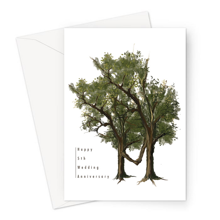 Happy 5th Wedding Anniversary Greeting Card | Fine Art Fifth Anniversary Card Husband Or Wife, Wood Anniversary, I Still Wood, Married 5 Years