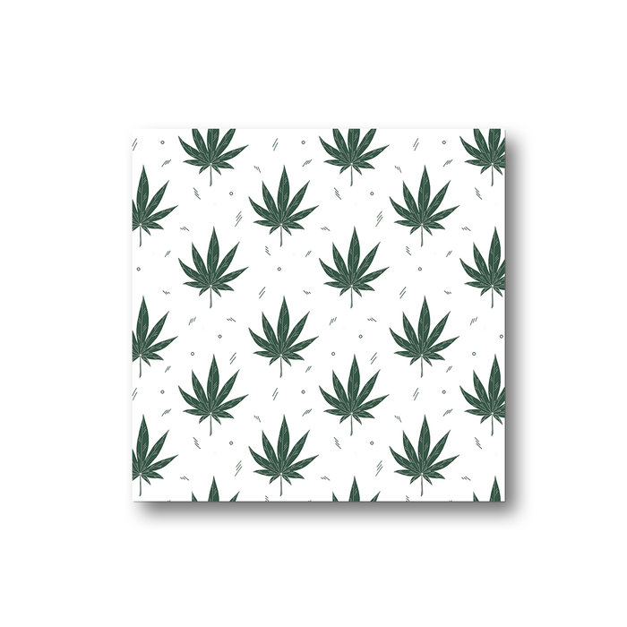 Weed Illustration White Fridge Magnet | Cannabis Leaf Illustration, Hand Illustrated Fine Art Marijuana Leaves, Dope Kitchen Magnet, Ganja, Hash, 420