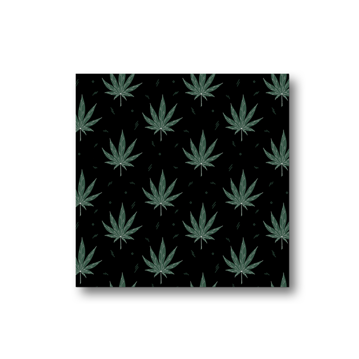 Weed Illustration Black Fridge Magnet | Cannabis Leaf Illustration, Hand Illustrated Fine Art Marijuana Leaves, Dope Kitchen Magnet, Ganja, Hash, 420