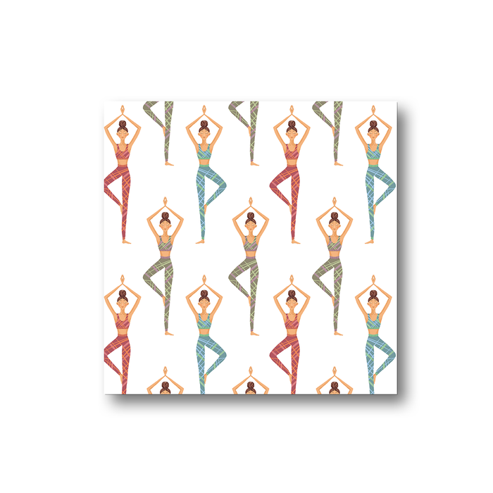 Yoga Illustration Magnet | Yogis Posing In Tree Pose, Namaste, Gift For Yoga Lover, Yogi, Yoga Kitchen Magnet