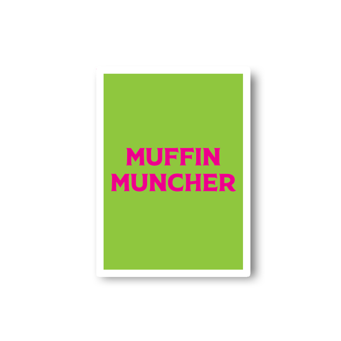 Muffin Muncher Sticker | LGBTQ+, LGBT Gifts For Lesbians, Pop Art, Pink, Green