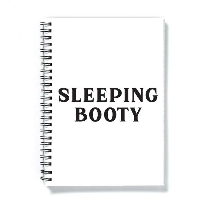 Sleeping Booty A5 Notebook | Funny Notebook, Funny Literary Gifts, Funny Literature Gifts, Sleeping Beauty Gifts, Journal