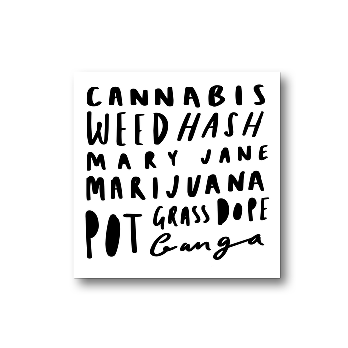 Weed Word Art Fridge Magnet | Cannabis, Weed, Mary Jane, Marijuana, Hash, Pot, Grass, Ganga, Dope, Herb