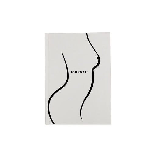 Abstract Nude Body Profile Monochrome A5 Journal | Female Empowerment Writing Journal, Feminist Gift, Female Form Line Drawing