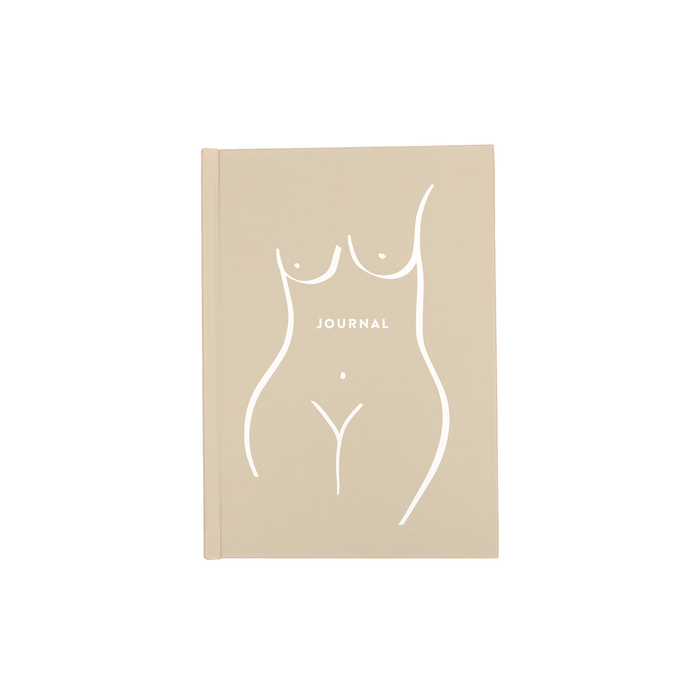 Abstract Nude Female Beige A5 Journal | Female Empowerment Writing Journal, Feminist Gift, Female Form Line Drawing
