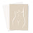 Abstract Nude Female Beige Greeting Card | Nude Female Form Line Drawing Greeting Card, Boobs, Female Empowerment