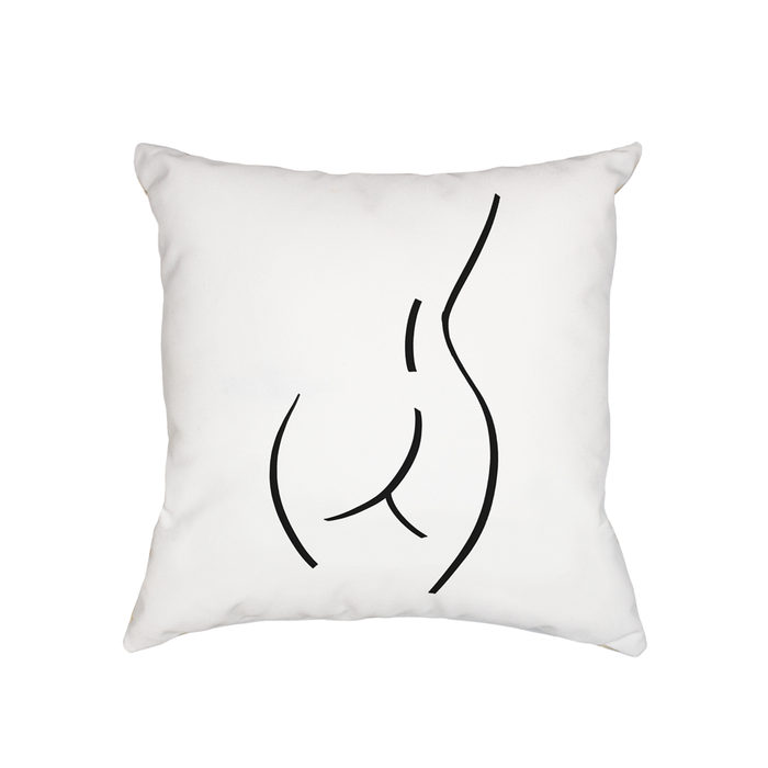 Abstract Nude Female Derrière Monochrome Cushion | Abstract Nude Arse Cushion, Feminist, Female Empowerment Gift, Line Drawing Bum