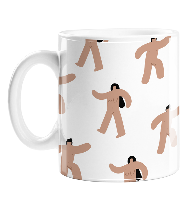 Abstract Nude Men And Women Mug | Naked Marching Men And Women Illustration, LGBT Gifts