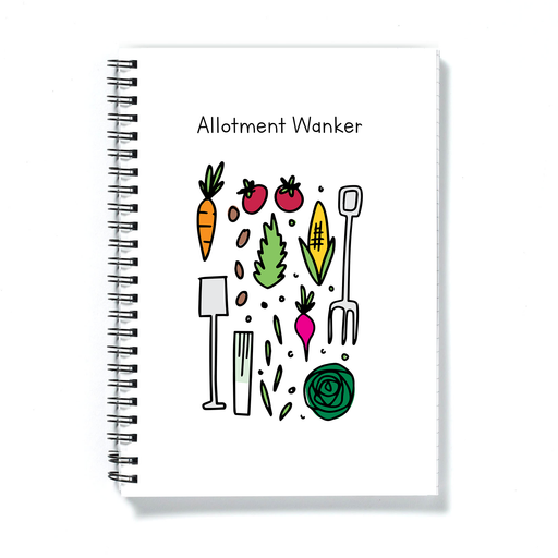 Allotment Wanker A5 Notebook | Rude, Funny Gift For Gardener, Allotment Owner, Garden Journal, Diary, Gardening Tools, Veggies, Plants