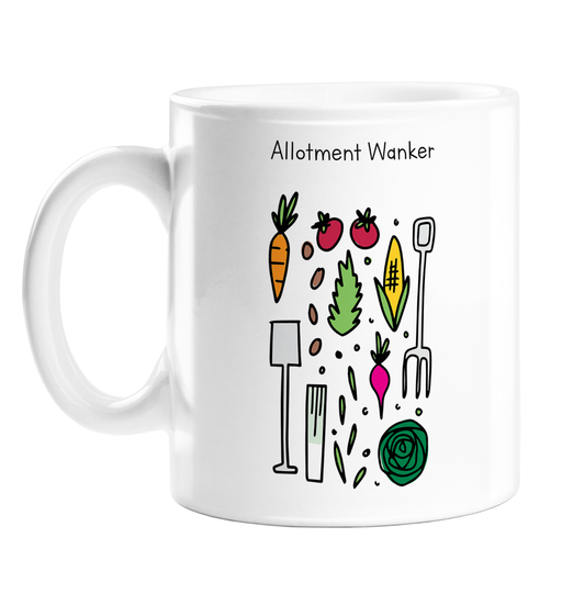 Allotment Wanker Mug | Rude, Funny Gift For Gardener, Allotment Owner, Garden, Gardening Tools, Veggies, Plants