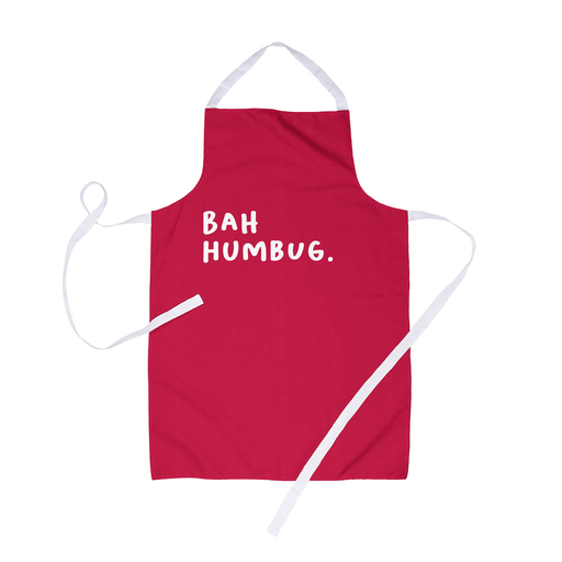 Bah Humbug. Apron | Festive, Funny, Scrooge Christmas Apron, Gift For Christmas Hater, Red And White