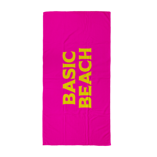 Basic Beach Beach Towel | Hen Do Beach Towel, Bright Pink Pop Art Beach Towel For Her, Basic Bitch