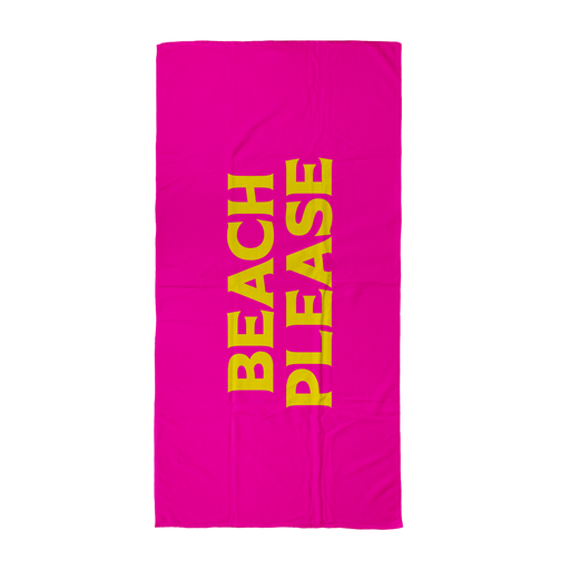 Beach Please Beach Towel | Hen Do Beach Towel, Bright Pink Pop Art Beach Towel For Her, Bitch Please