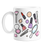Beauty Print Mug | Beauty Print Coffee Mug For Make Up Artist Or Beautician, Blush, Lipstick, Nail Varnish, Tweezers, Brushes, Mirror