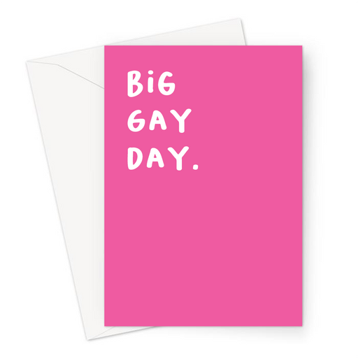 Big Gay Day. Greeting Card | Funny Gay Wedding Card For Gay, Lesbian Or Queer Couple, LGBT, LGBTQ+