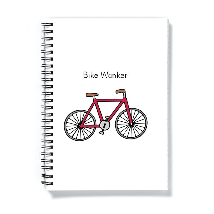 Bike Wanker A5 Notebook | Rude, Funny Gift For Cyclist, Biker, Cycling Journal, Biking Diary