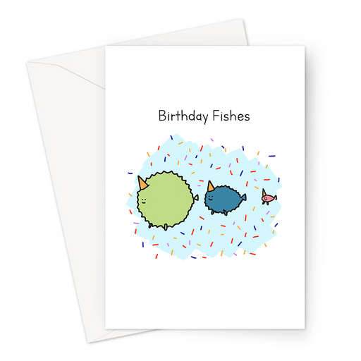 Birthday Fishes Greeting Card | Funny Group Of Fishes In Party Hats Birthday Card, Best Wishes On Your Birthday, Birthday Wishes