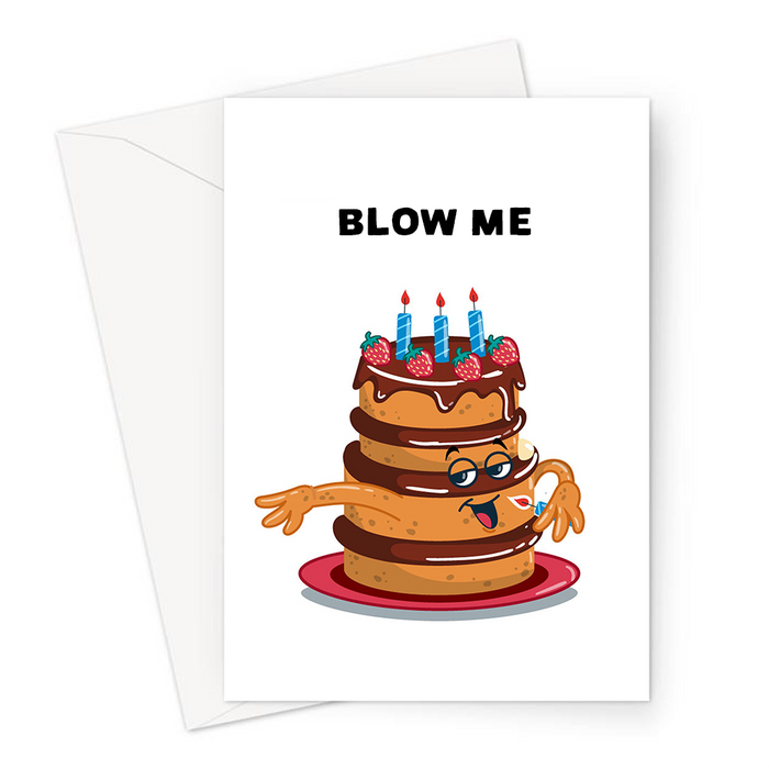 Blow Me Greeting Card | Funny, Candle Pun Love Card, Flirty Cake With Candles On, Cute Valentine's Card, Anniversary, Blow Job Joke