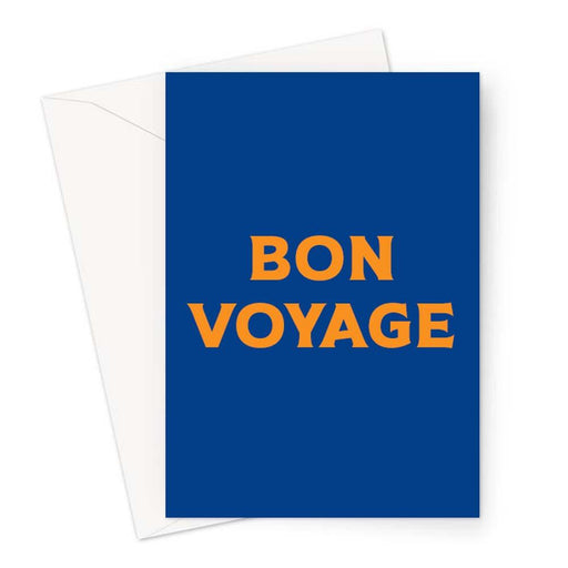 Bon Voyage Greeting Card | Brightly Coloured You're Leaving Card, Going Away Card, French Leaving Card, Good Luck On Travels, Pop Art