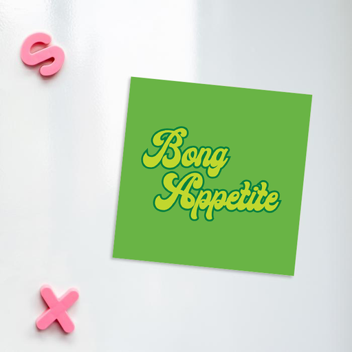 Bong Appetite Fridge Magnet | Punny Gift For Stoner Cook, Weed Smoker, Ganja, Cannabis, Marijuana, Pot, Hash, Bon Appetite