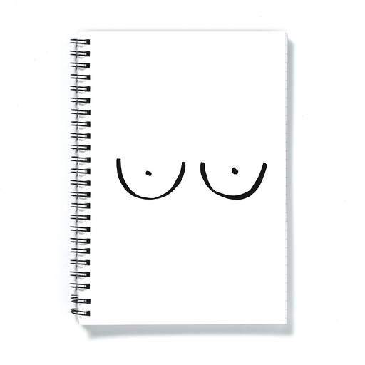 Boobs A5 Notebook | Monochrome Boob Print Journal, Rude Notepad, Abstract Nude Notebook, Female Empowerment, LGBTQ+