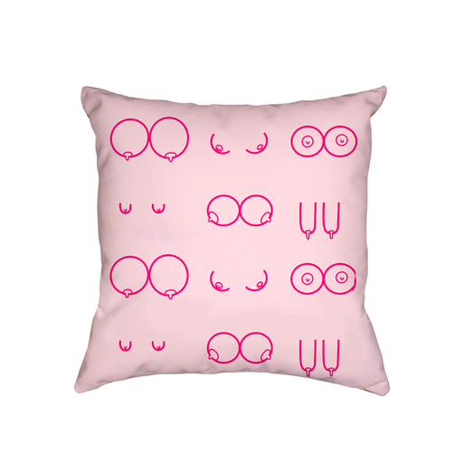 Boobs Illustration Pink Cushion | Abstract Nude Breasts Cushion, Feminist, Female Empowerment Gift, Line Drawing Tits