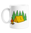 Camping Print Mug | Tent Illustration Coffee Mug For Camper, Adventurer, Holiday, Tent In The Woods With Campfire