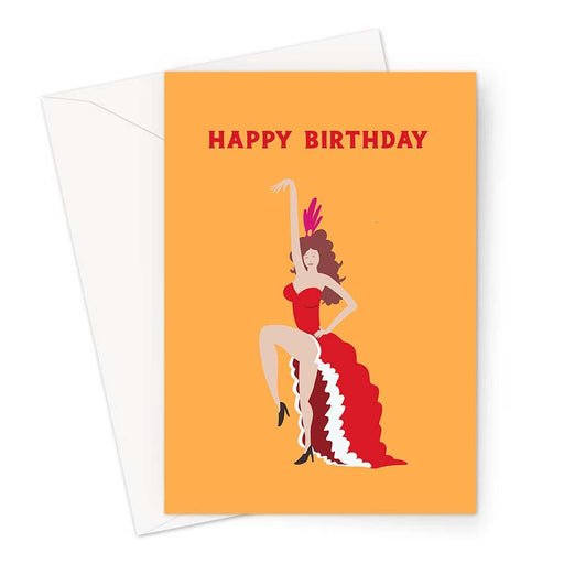 Can Can Dancer Happy Birthday Greeting Card | Sexy Dancer Birthday Card For Her, For Friend, LGBTQ+, Dancing