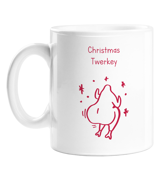 Christmas Twerkey Mug | Rude, Funny Christmas Gift, Stocking Filler, Twerking Turkey Doodle